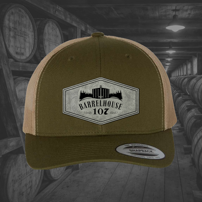 Barrelhouse 107 Engraved Leather Patch Hats