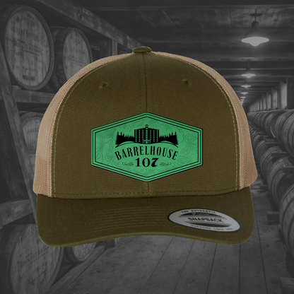 Barrelhouse 107 Engraved Leather Patch Hats
