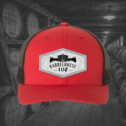 Barrelhouse 107 Engraved Leather Patch Hats