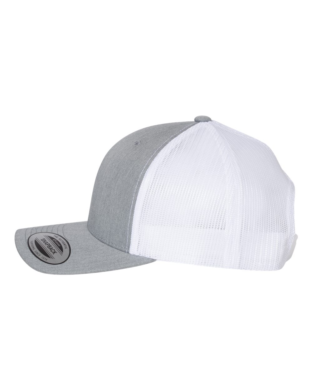 Gray and white cap on a white background