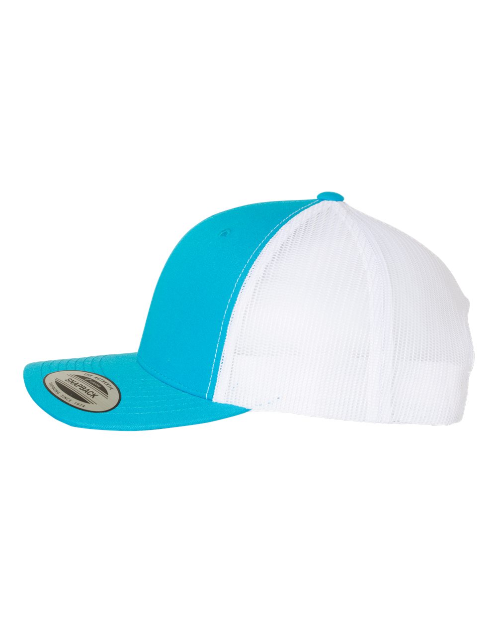 Blue and white cap on a white background