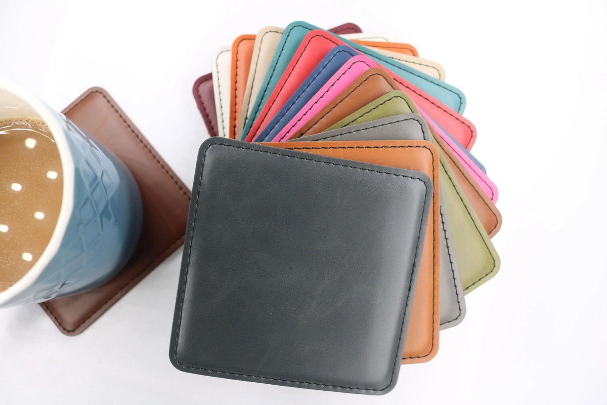 Coasters (6pk of 4" Square): Heritage Collection Premium Leatherette®
