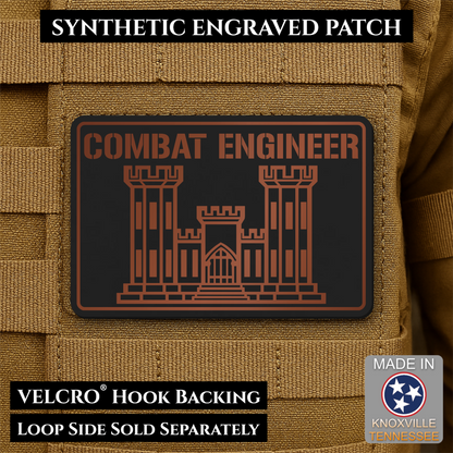 Combat Engineer Army Veteran Morale Patch | Made in USA | VELCRO® Brand Hook Backing