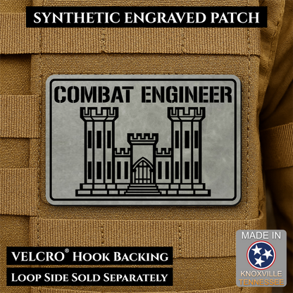 Combat Engineer Army Veteran Morale Patch | Made in USA | VELCRO® Brand Hook Backing