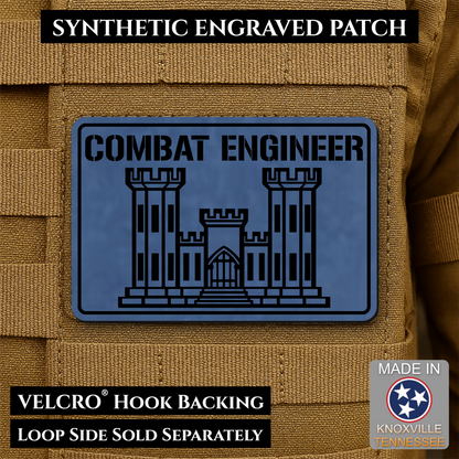 Combat Engineer Army Veteran Morale Patch | Made in USA | VELCRO® Brand Hook Backing
