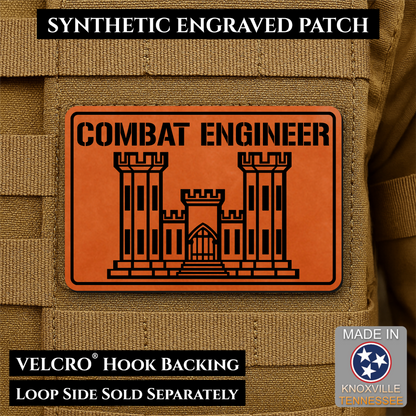 Combat Engineer Army Veteran Morale Patch | Made in USA | VELCRO® Brand Hook Backing