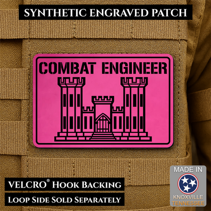 Combat Engineer Army Veteran Morale Patch | Made in USA | VELCRO® Brand Hook Backing