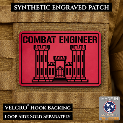Combat Engineer Army Veteran Morale Patch | Made in USA | VELCRO® Brand Hook Backing