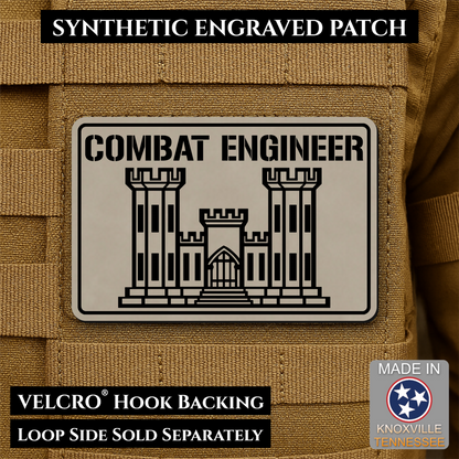 Combat Engineer Army Veteran Morale Patch | Made in USA | VELCRO® Brand Hook Backing