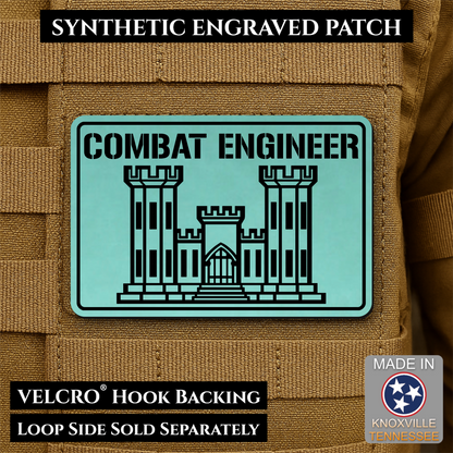 Combat Engineer Army Veteran Morale Patch | Made in USA | VELCRO® Brand Hook Backing