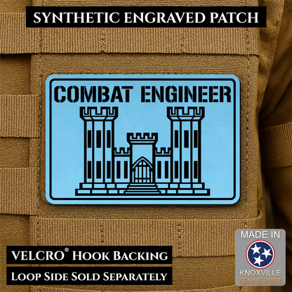 Combat Engineer Army Veteran Morale Patch | Made in USA | VELCRO® Brand Hook Backing