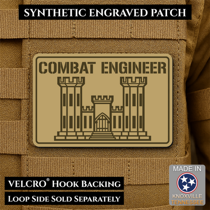Combat Engineer Army Veteran Morale Patch | Made in USA | VELCRO® Brand Hook Backing