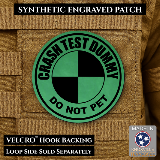 Crash Test Dummy Funny Morale Patch | Made in USA | VELCRO® Brand Hook Backing