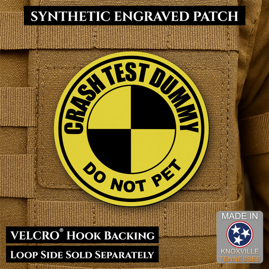 Crash Test Dummy Funny Morale Patch | Made in USA | VELCRO® Brand Hook Backing