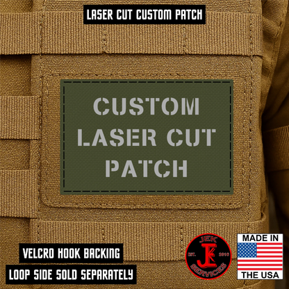 Laser Cut Reflective Morale Patches 2" x 3" - Custom Text Hook & Loop Gear Patch