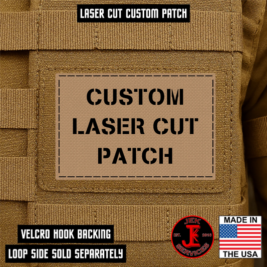 Laser Cut Morale Patches 2" x 3" - Custom Text Hook & Loop Gear Patch