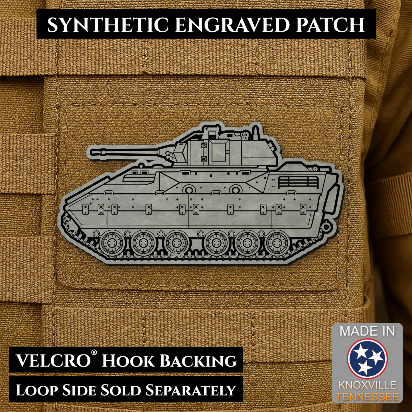 M2/M3 Bradley Fighting Vehicle Morale Patch – 1.4” x 3” Hook & Loop Tactical Patch | Made in USA