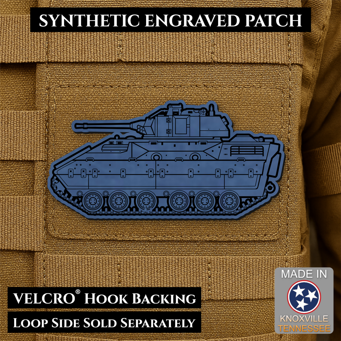 M2/M3 Bradley Fighting Vehicle Morale Patch – 1.4” x 3” Hook & Loop Tactical Patch | Made in USA