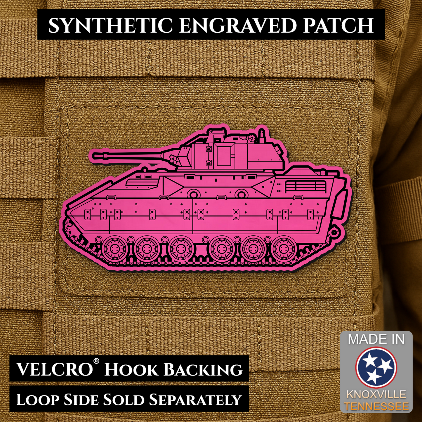 M2/M3 Bradley Fighting Vehicle Morale Patch – 1.4” x 3” Hook & Loop Tactical Patch | Made in USA