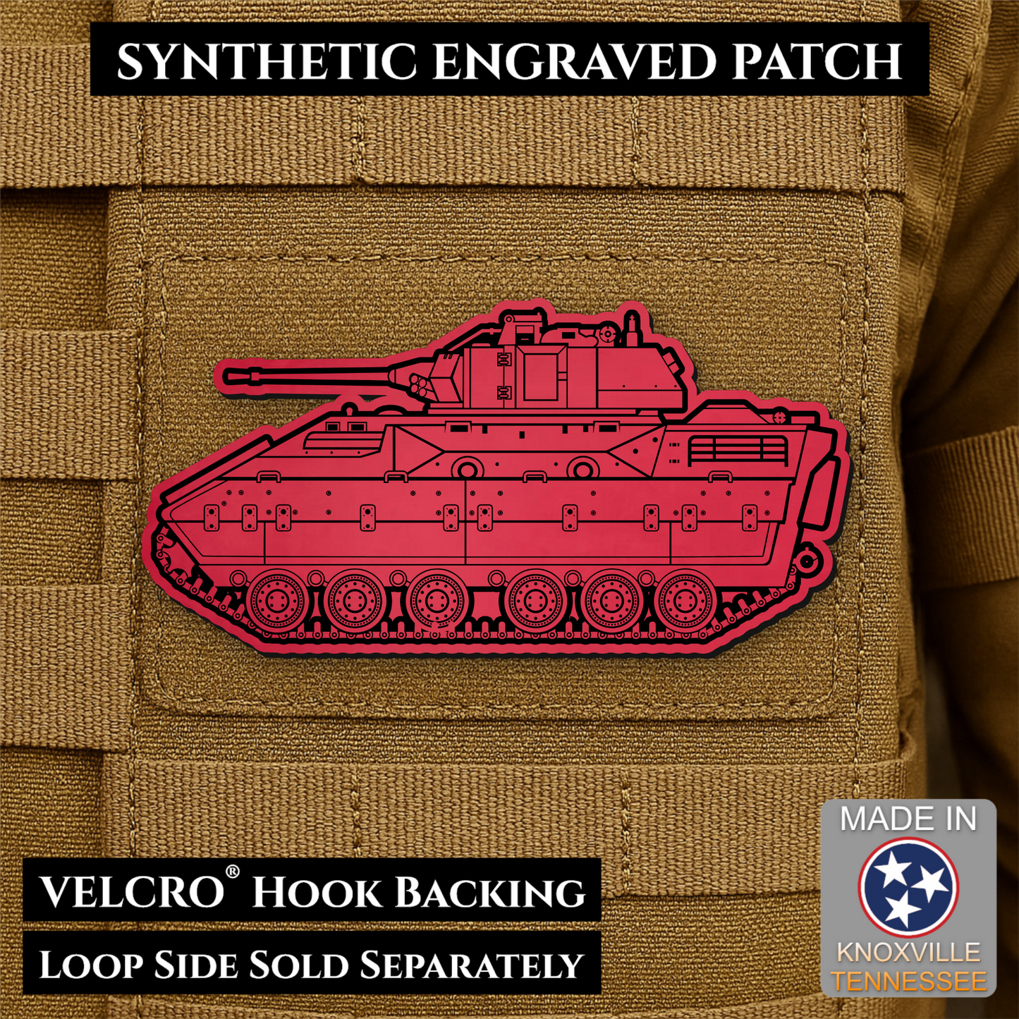 M2/M3 Bradley Fighting Vehicle Morale Patch – 1.4” x 3” Hook & Loop Tactical Patch | Made in USA