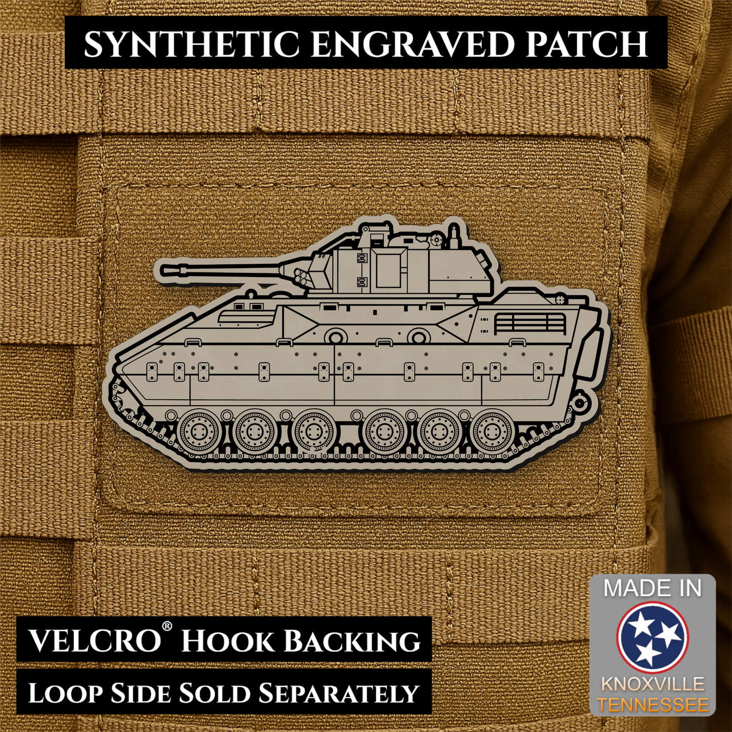 M2/M3 Bradley Fighting Vehicle Morale Patch – 1.4” x 3” Hook & Loop Tactical Patch | Made in USA