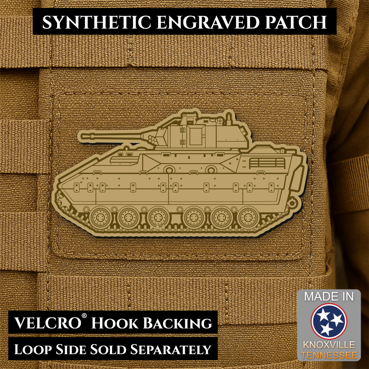 M2/M3 Bradley Fighting Vehicle Morale Patch – 1.4” x 3” Hook & Loop Tactical Patch | Made in USA