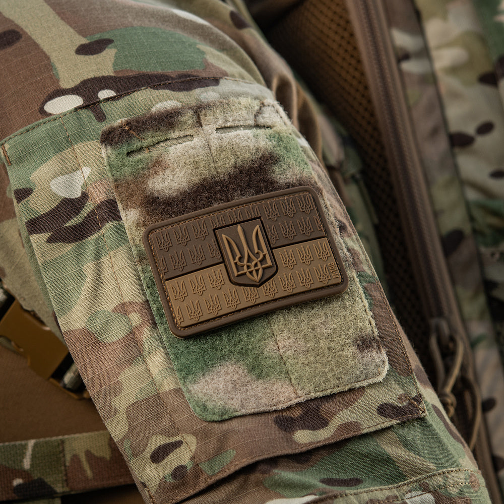 Ukraine Flag Embossed PVC Morale Patch – M-Tac Tactical Hook & Loop Ukrainian Trident Patch for Backpack, Plate Carrier & Uniform