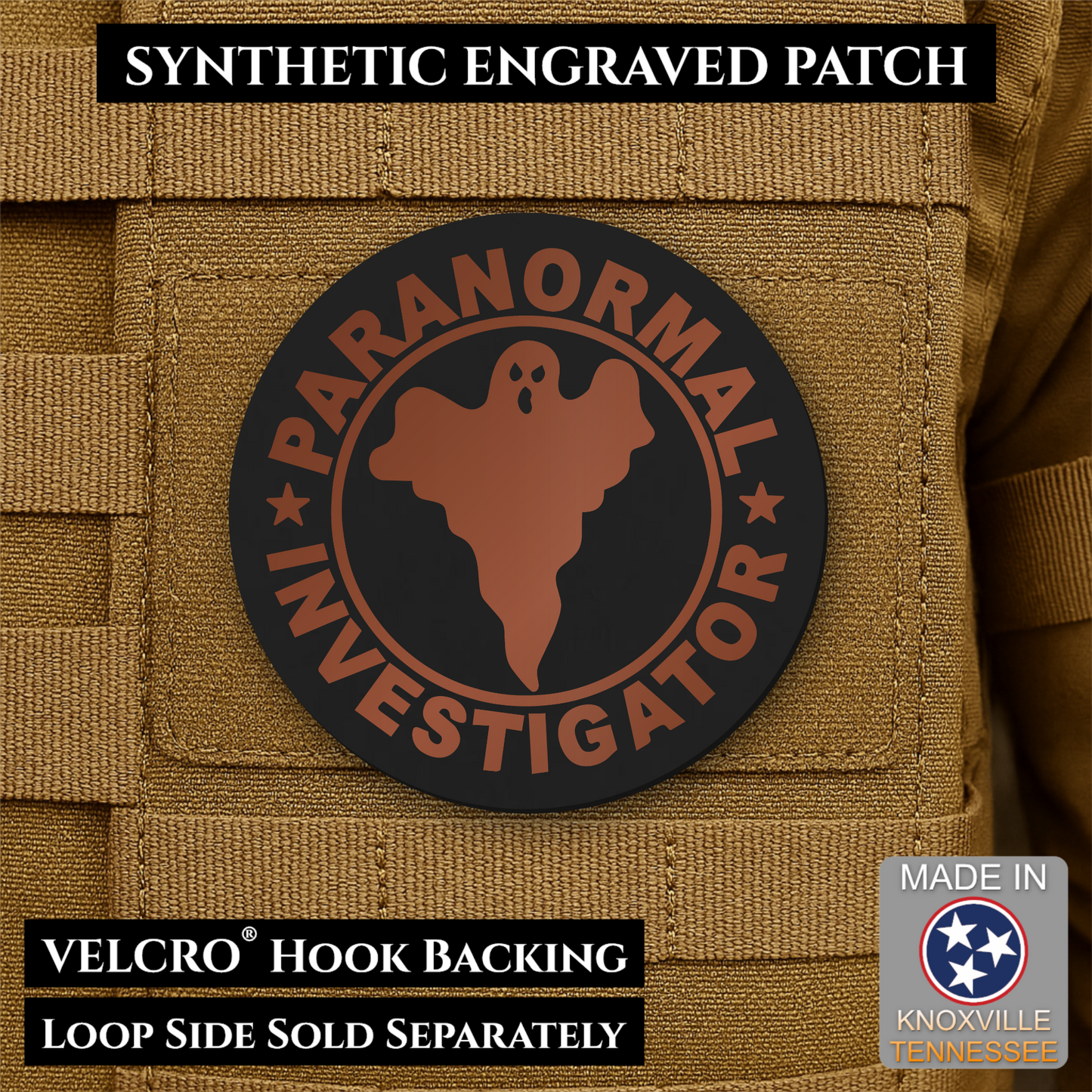Paranormal Investigator Funny Morale Patch | Made in USA | VELCRO® Brand Hook Backing
