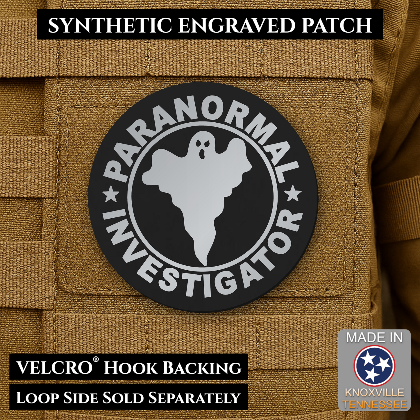 Paranormal Investigator Funny Morale Patch | Made in USA | VELCRO® Brand Hook Backing
