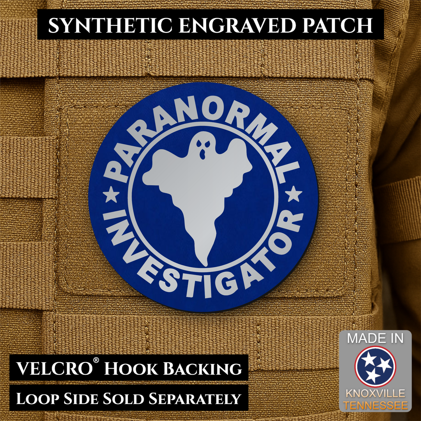 Paranormal Investigator Funny Morale Patch | Made in USA | VELCRO® Brand Hook Backing