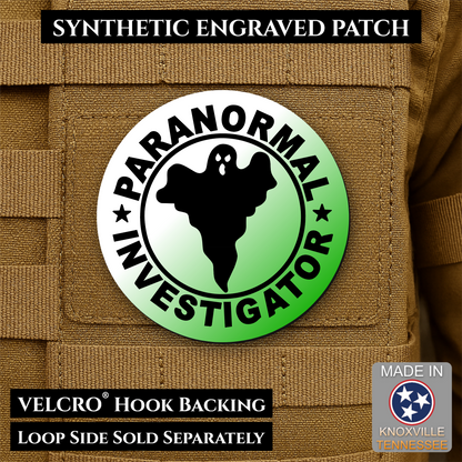 Paranormal Investigator Funny Morale Patch | Made in USA | VELCRO® Brand Hook Backing