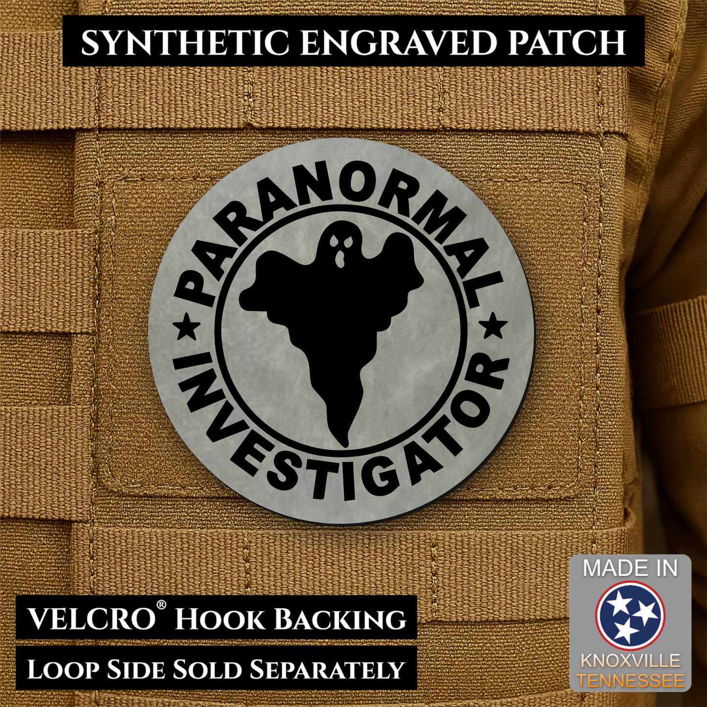 Paranormal Investigator Funny Morale Patch | Made in USA | VELCRO® Brand Hook Backing
