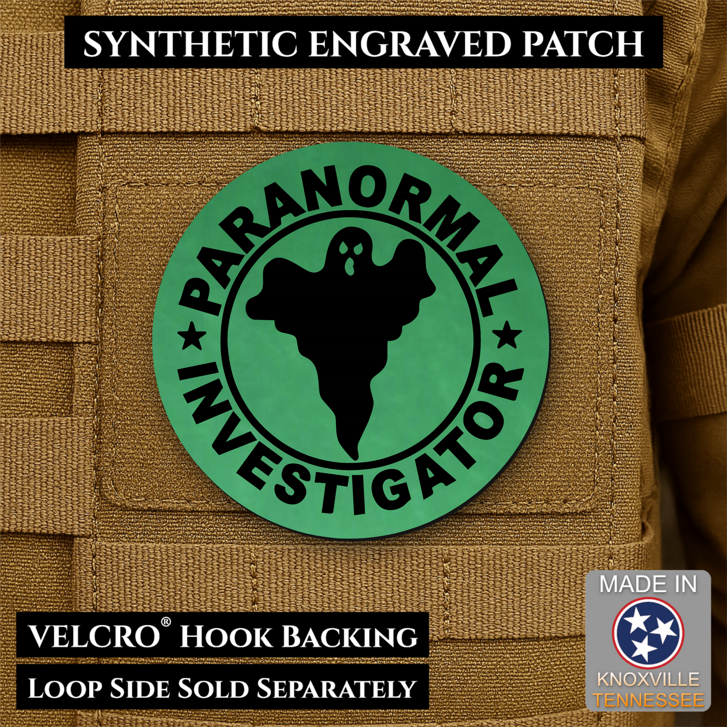 Paranormal Investigator Funny Morale Patch | Made in USA | VELCRO® Brand Hook Backing