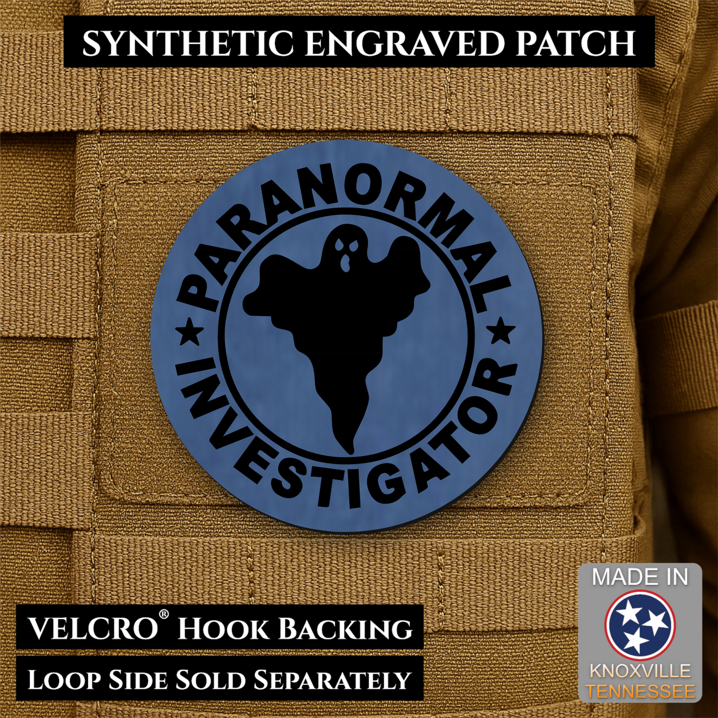 Paranormal Investigator Funny Morale Patch | Made in USA | VELCRO® Brand Hook Backing
