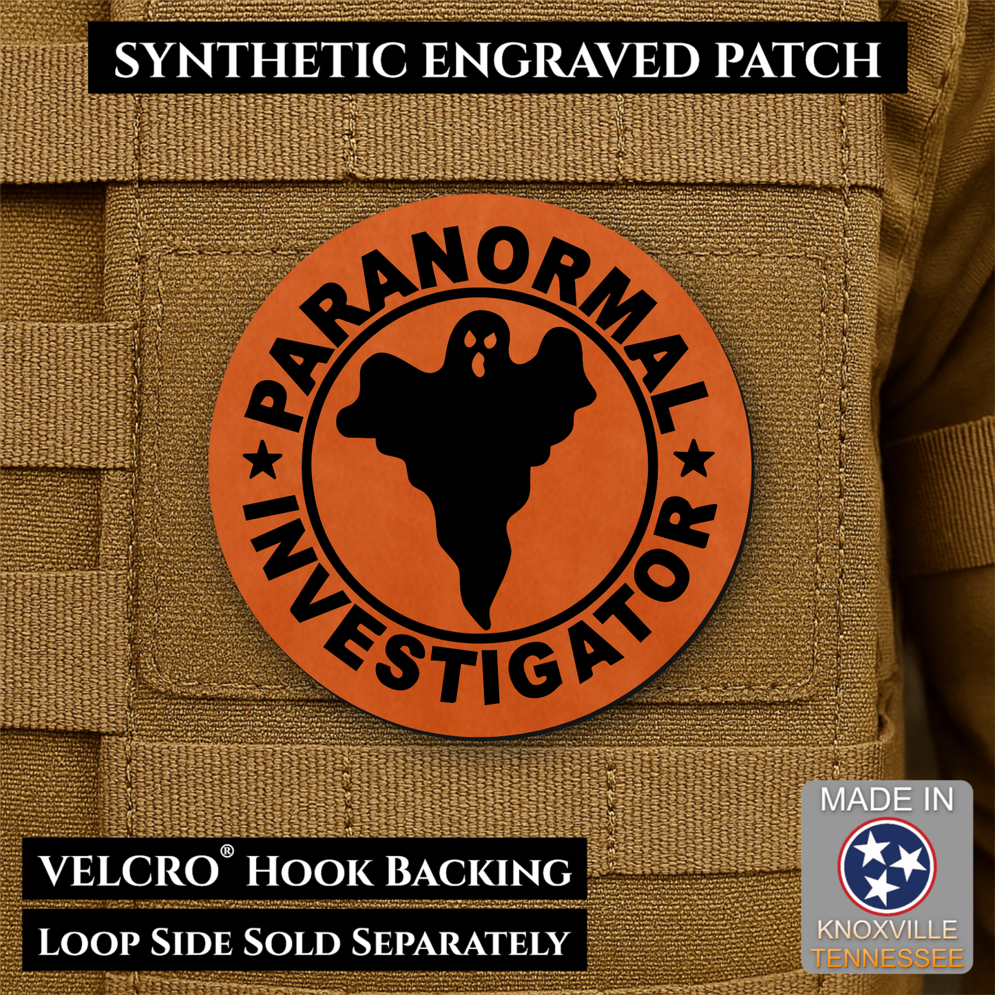 Paranormal Investigator Funny Morale Patch | Made in USA | VELCRO® Brand Hook Backing