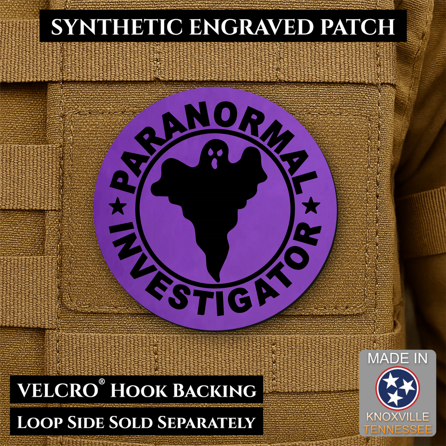 Paranormal Investigator Funny Morale Patch | Made in USA | VELCRO® Brand Hook Backing