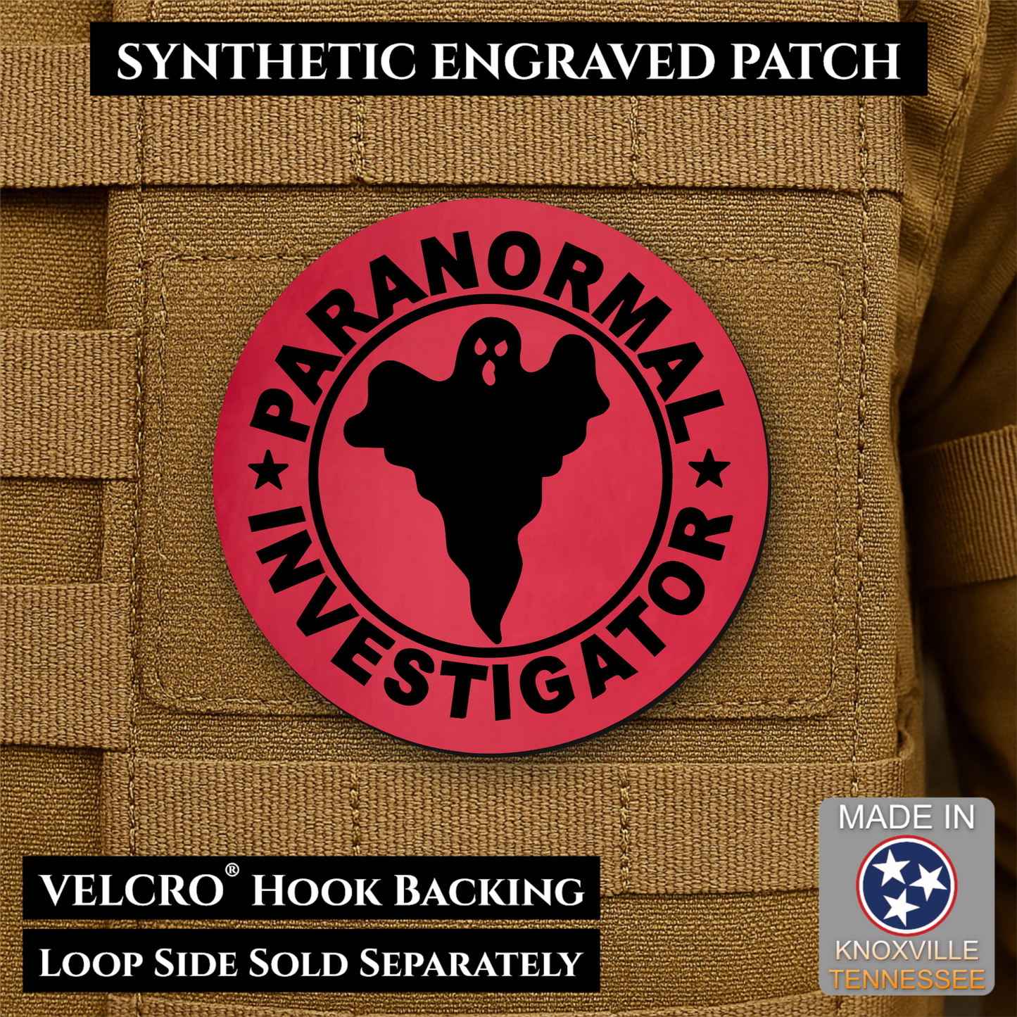 Paranormal Investigator Funny Morale Patch | Made in USA | VELCRO® Brand Hook Backing