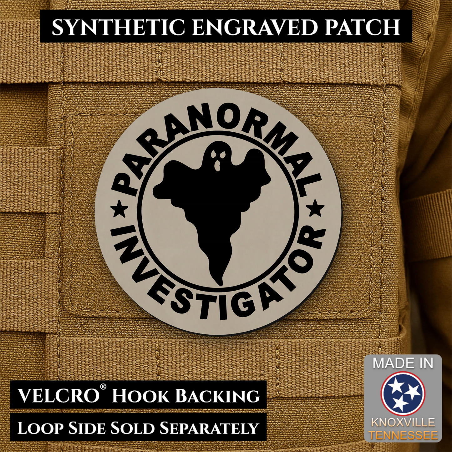 Paranormal Investigator Funny Morale Patch | Made in USA | VELCRO® Brand Hook Backing
