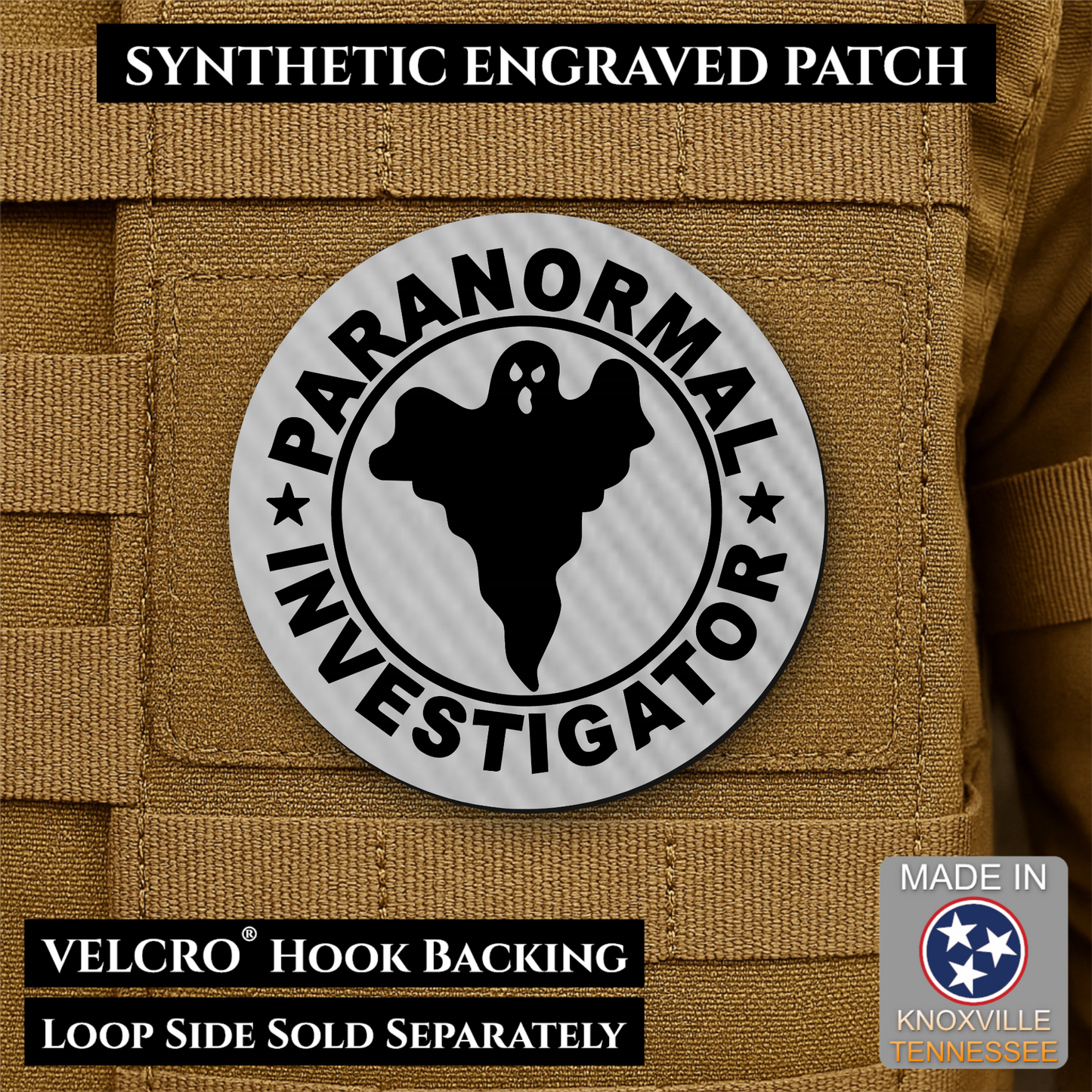 Paranormal Investigator Funny Morale Patch | Made in USA | VELCRO® Brand Hook Backing
