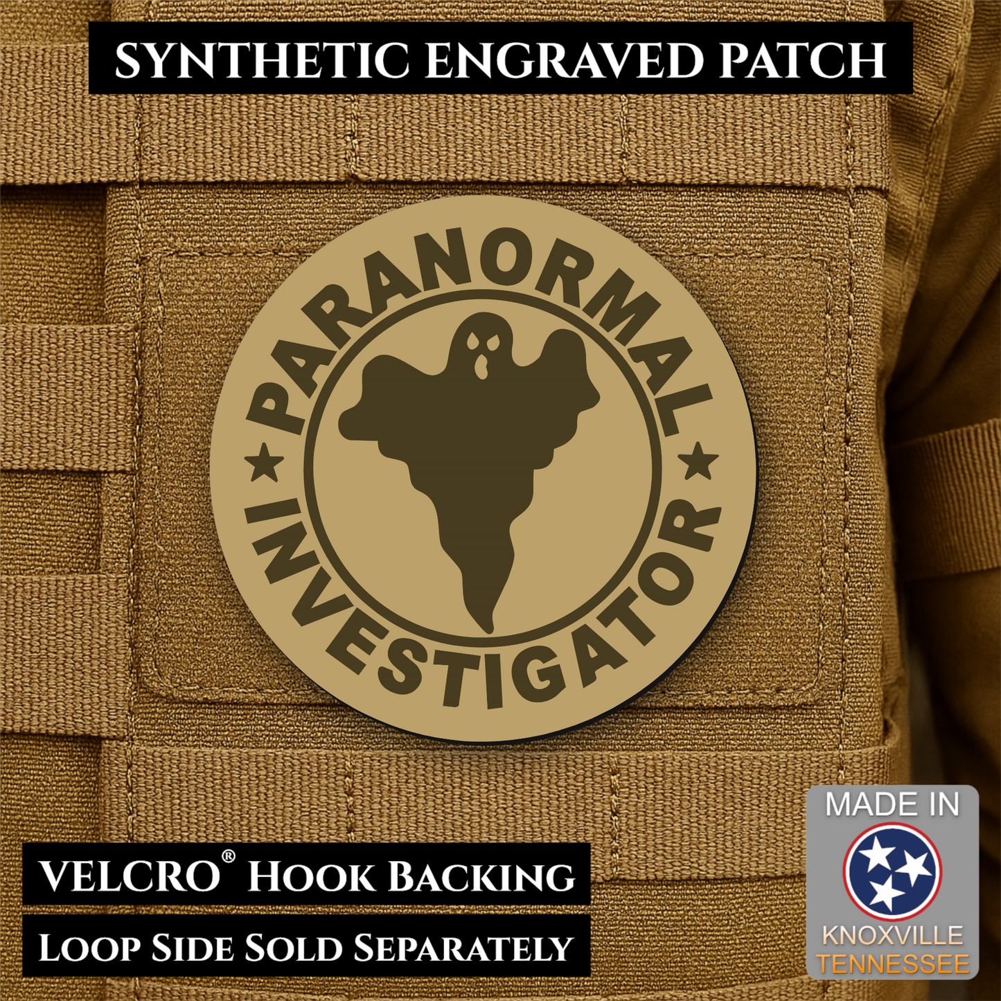 Paranormal Investigator Funny Morale Patch | Made in USA | VELCRO® Brand Hook Backing