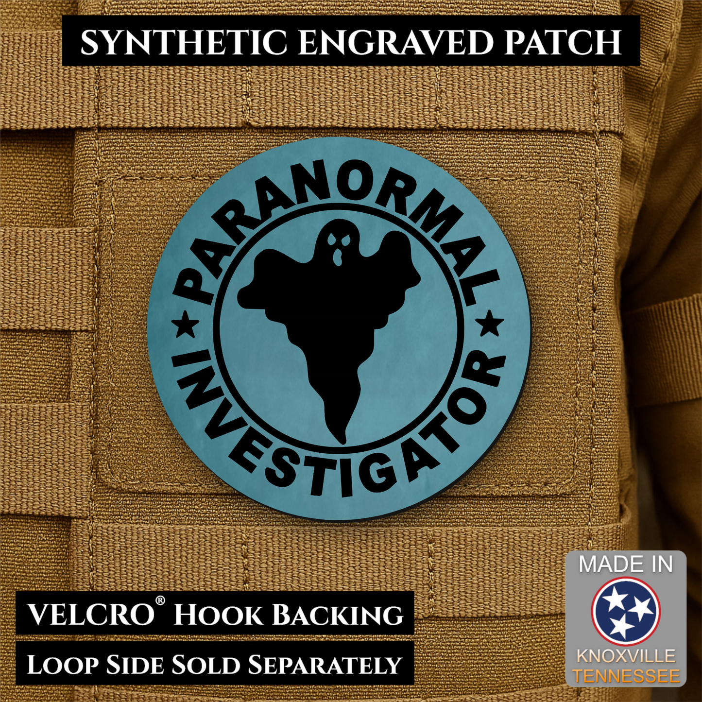 Paranormal Investigator Funny Morale Patch | Made in USA | VELCRO® Brand Hook Backing