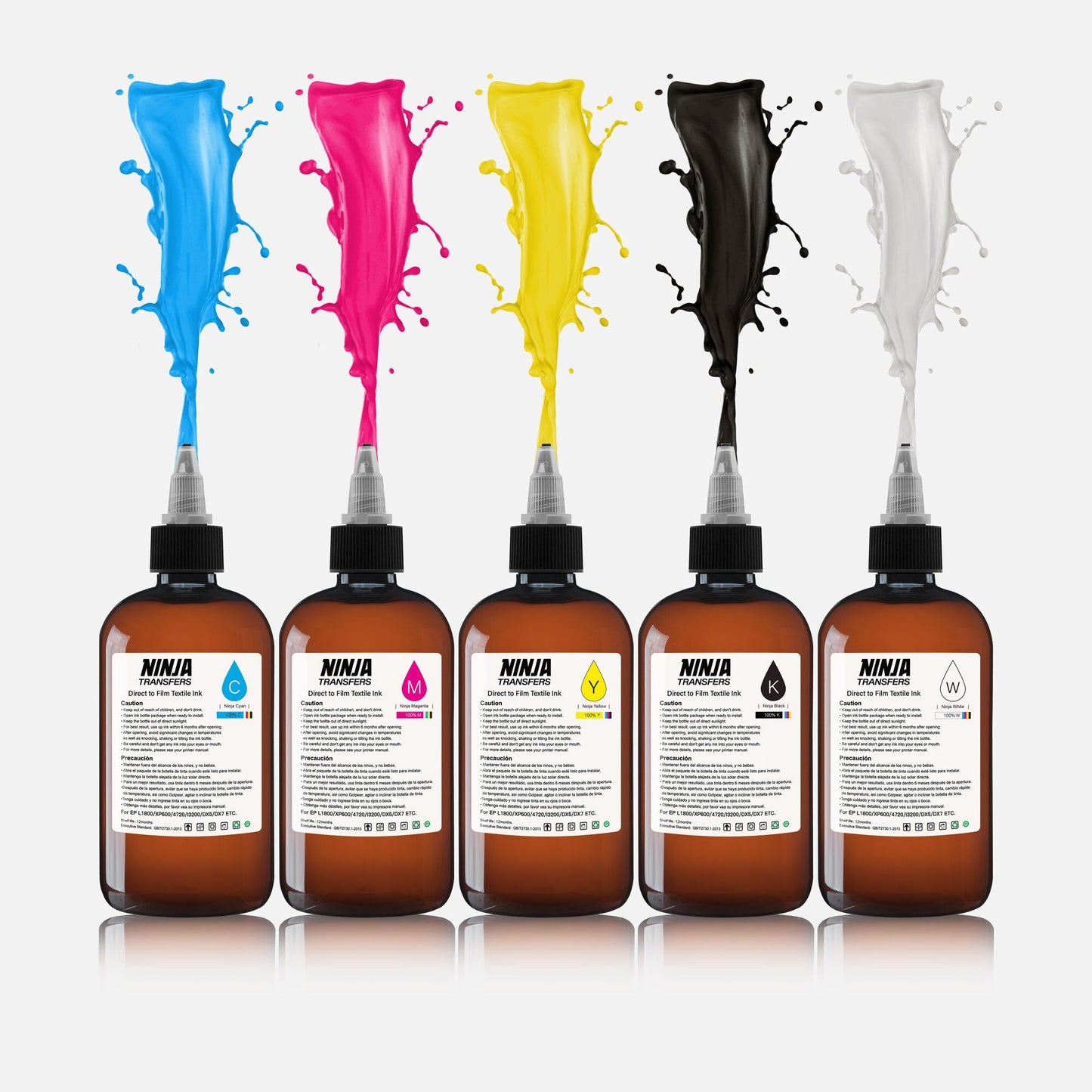 Premium DTF Ink Color Set for Direct-to-Film Graphics Printing