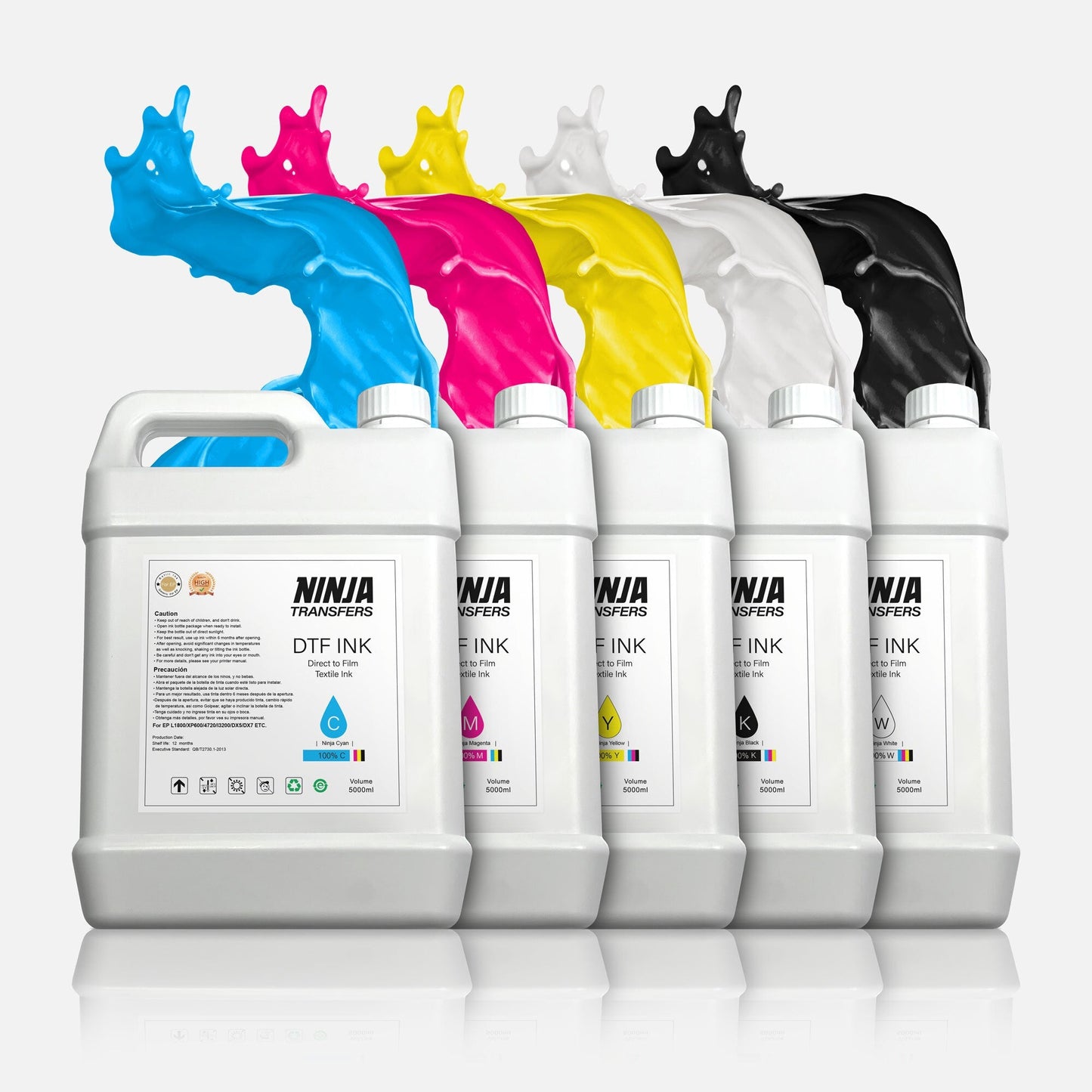 Premium DTF Ink Color Set for Direct-to-Film Graphics Printing