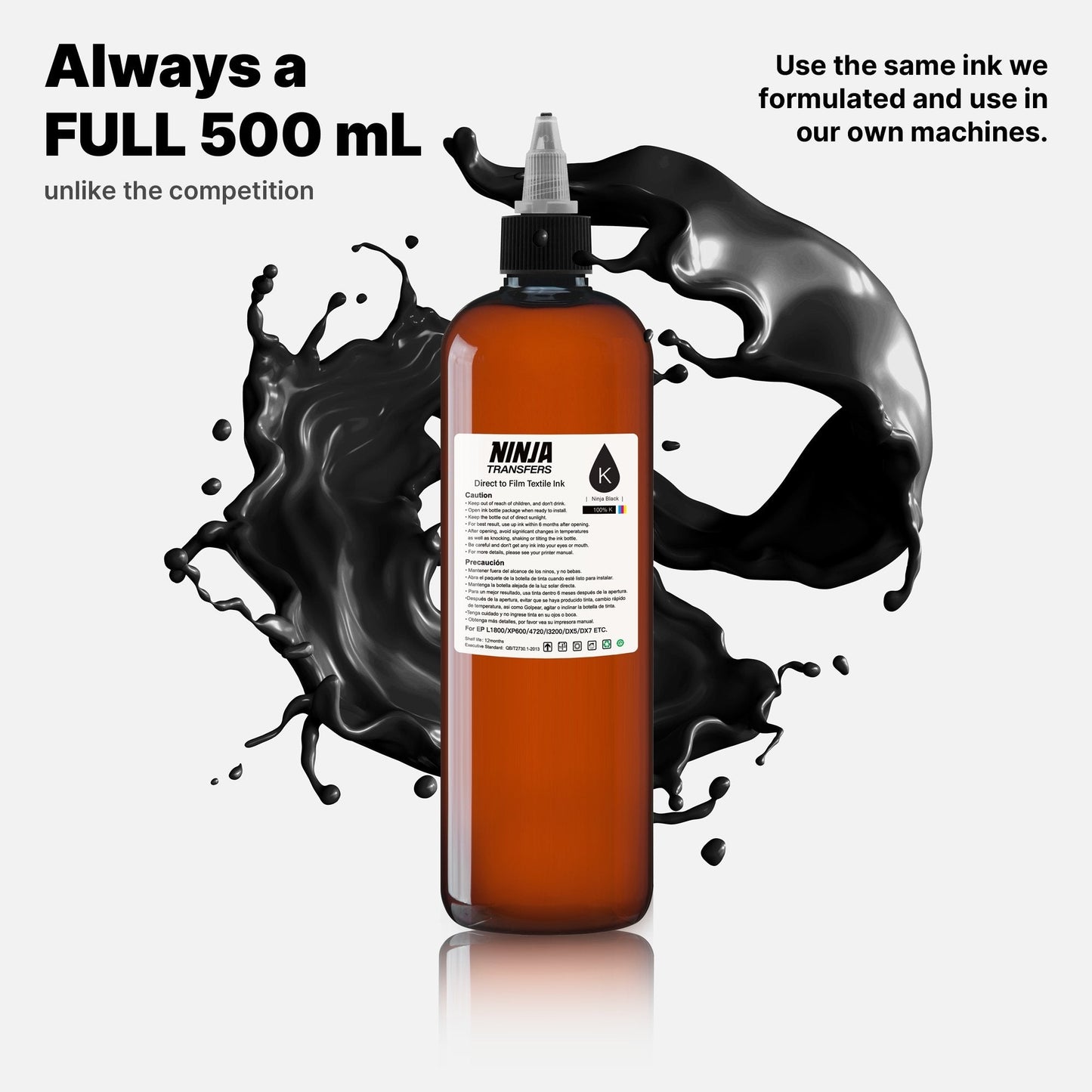 Premium DTF Ink Color Set for Direct-to-Film Graphics Printing