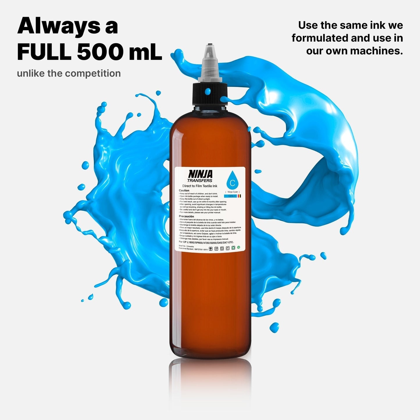Premium DTF Ink Color Set for Direct-to-Film Graphics Printing