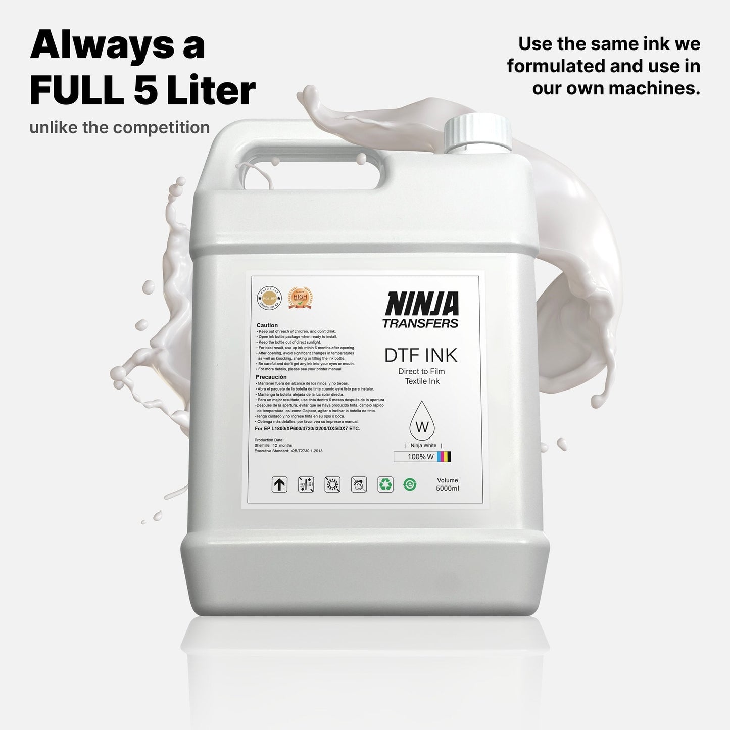 Premium DTF White Ink for Direct-to-Film Graphics Printing