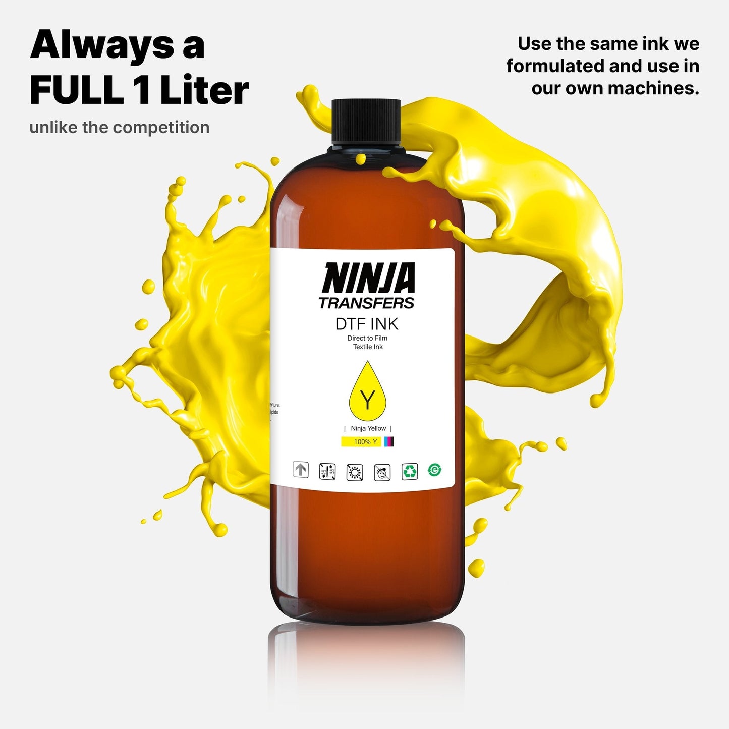 Premium DTF Yellow Ink for Direct-to-Film Graphics Printing