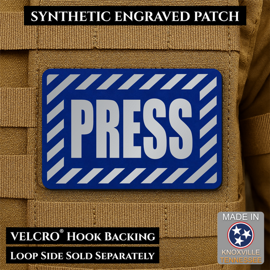 PRESS Media Journalist ID Morale Patch | Made in USA | VELCRO® Brand Hook Backing