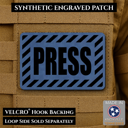 PRESS Media Journalist ID Morale Patch | Made in USA | VELCRO® Brand Hook Backing