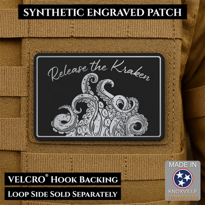 Release the Kraken Funny Morale Patch | Made in USA | VELCRO® Brand Hook Backing